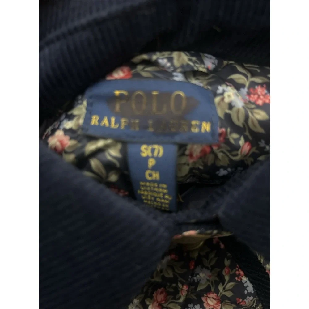 Polo Ralph Lauren 7 Coat Girls Floral Water-Resistant Barn Quilted Jacket Hooded